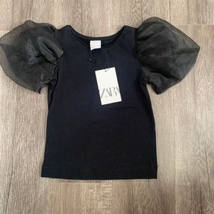 Zara Girls Puff Sleeve Top